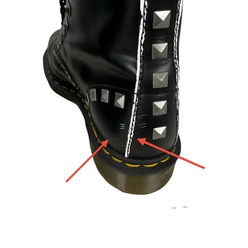 Dr. Martens Women's 1460 8-Eye Stud Black Boots Size 8